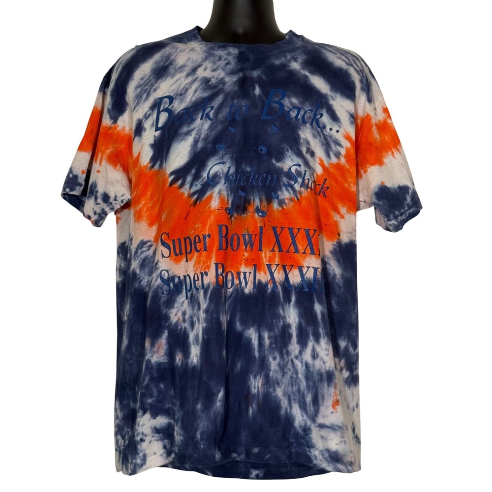 Vintage 1999 Denver Broncos Grateful Dead Tie Dye Shirt Anvil XL Super Bowl